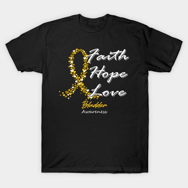 Bladder Awareness Faith Hope Love - In This Family We Fight Together T-Shirt by BoongMie